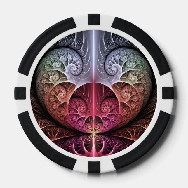 Lot De Jeton De Poker Heartbeat, Abstrait surreal Imaginaire Fractal Art (Recto)
