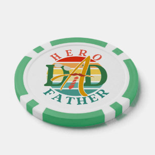 Lot De Jeton De Poker Hero Papa Fath Sunset Cravate, Moustache & Lunette