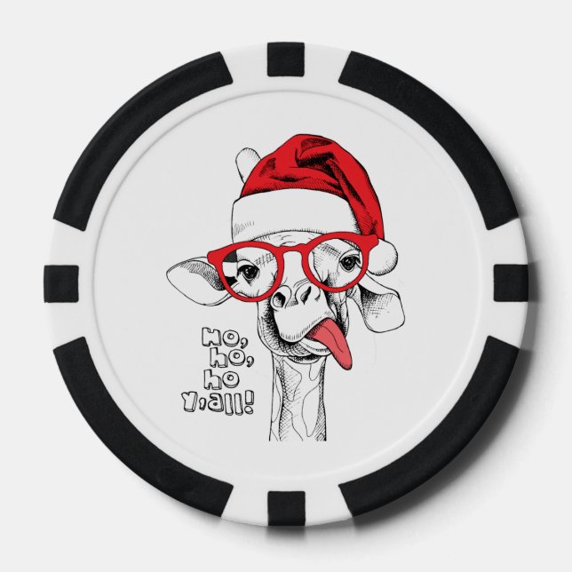 Lot De Jeton De Poker Hipster Christmas Giraffe | Vacances (Recto)