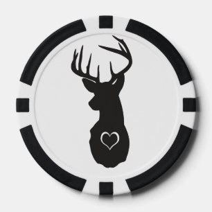 LOT DE JETON DE POKER HIPSTER DEER AU COEUR