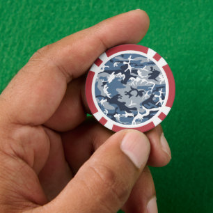 Lot De Jeton De Poker Hiver Camouflage bleu neige, Militaire, Armée