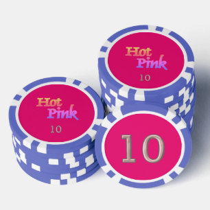 Lot De Jeton De Poker Hot rose bleu 10 puce de poker rayé