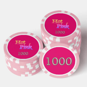 Lot De Jeton De Poker Hot rose rose 1000 puce de poker rayé