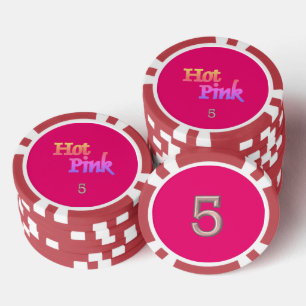 Lot De Jeton De Poker Hot rose rouge 5 strié puce de poker