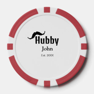Lot De Jeton De Poker Hubby mari ajouter nom date année moustache simple