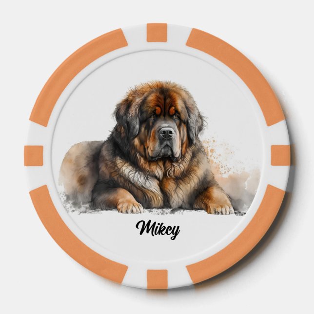 Lot De Jeton De Poker Illustration de chien mignon - Mastiff (Recto)
