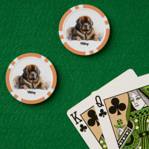 Lot De Jeton De Poker Illustration de chien mignon - Mastiff 