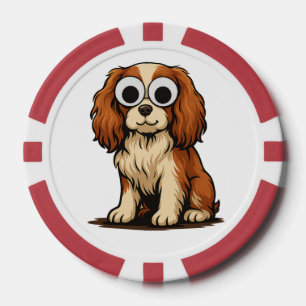 Lot De Jeton De Poker Illustration de chiot aux yeux globuleux mignon