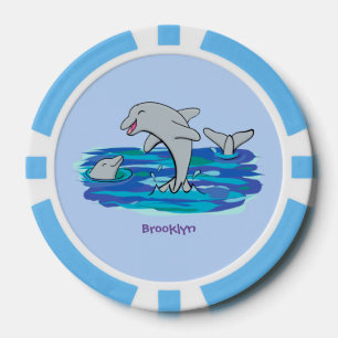 Lot De Jeton De Poker Illustration de dauphins heureux adorables