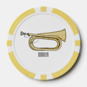 Lot De Jeton De Poker Illustration de dessin animé Bugle