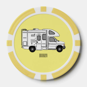 Lot De Jeton De Poker Illustration de dessin animé Campervan