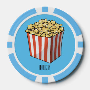 Lot De Jeton De Poker Illustration de dessin animé Popcorn