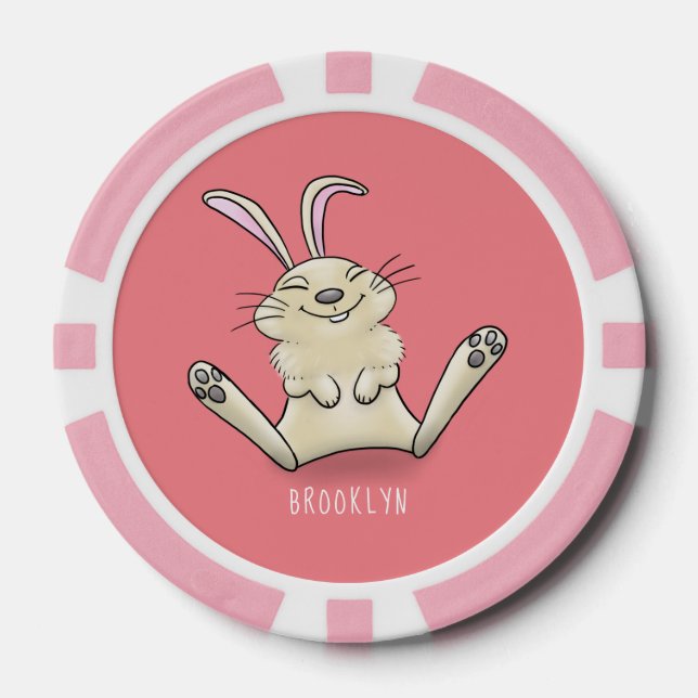 Lot De Jeton De Poker Illustration de dessin de lapin lapin mou (Recto)