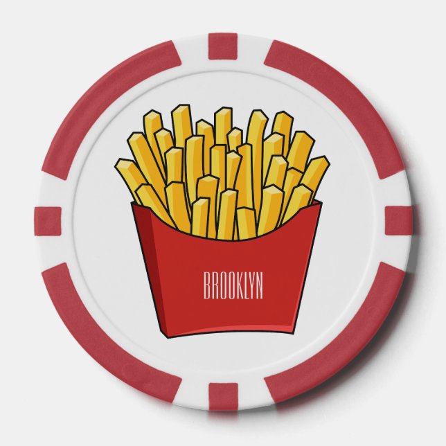 Lot De Jeton De Poker Illustration de frites (Recto)
