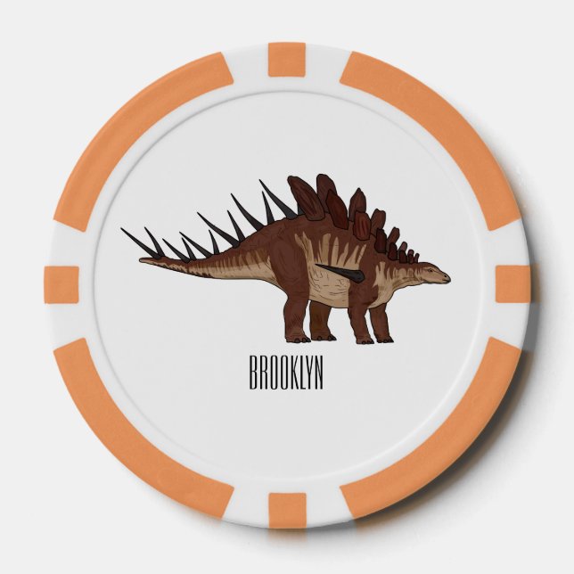 Lot De Jeton De Poker Illustration de Kentrosaurus (Recto)