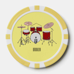 Lot De Jeton De Poker Illustration de kit de batterie