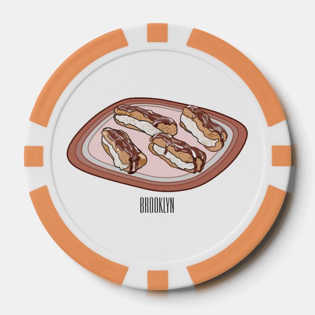 Lot De Jeton De Poker Illustration de l'éclair de chocolat (Recto)