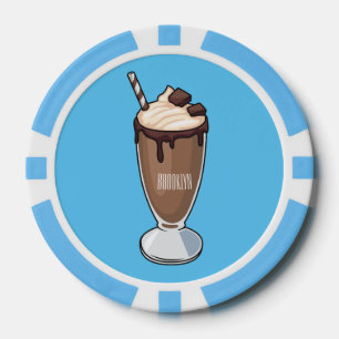 Lot De Jeton De Poker Illustration de milk-shake au chocolat