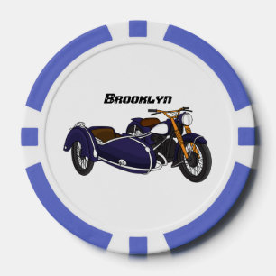 Lot De Jeton De Poker Illustration de moto pourpre Sidecar