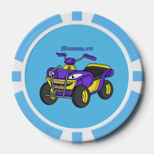 Lot De Jeton De Poker Illustration de moto Purple Quad
