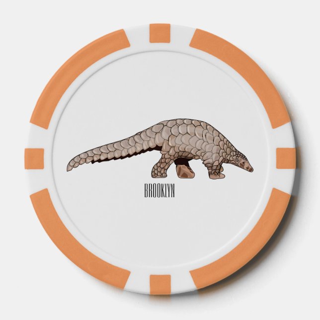 Lot De Jeton De Poker Illustration de Pangolin (Recto)