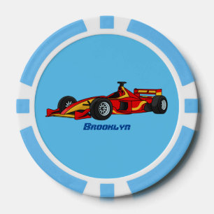 Lot De Jeton De Poker Illustration de voitures de course à grande vitess