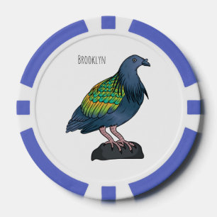 Lot De Jeton De Poker Illustration d'oiseau de pigeon de Nicobar