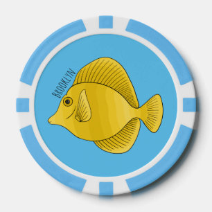 Lot De Jeton De Poker Illustration du poisson-tang jaune