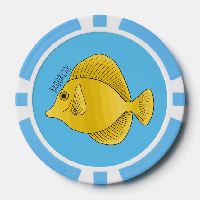 Lot De Jeton De Poker Illustration du poisson-tang jaune (Recto)