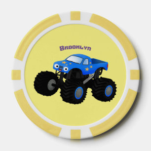 Lot De Jeton De Poker Illustration d'un camion monstre bleu mou