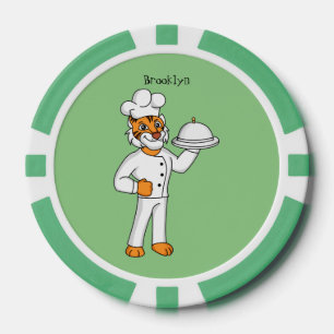Lot De Jeton De Poker Illustration d'un chef tigre drôle et mignon