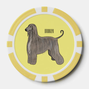 Lot De Jeton De Poker Illustration d'un chien hound afghan
