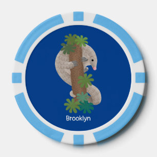 Lot De Jeton De Poker Illustration d'une anteure de pangolin mignonne