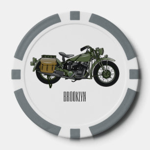 Lot De Jeton De Poker Illustration d'une moto de croiseur militaire
