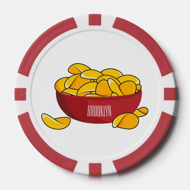 Lot De Jeton De Poker Illustration d'une puce de pomme de terre (Recto)