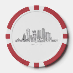 Lot De Jeton De Poker Illustration minimaliste de l'horizon de la ville 