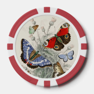 Lot De Jeton De Poker Illustration Scientifique Botanique de Papillon de