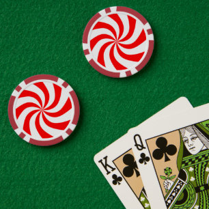 Lot De Jeton De Poker Impression spirale rouge et blanche