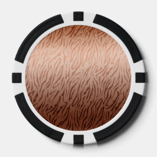 Lot De Jeton De Poker Impression tigre ombré bronze doré