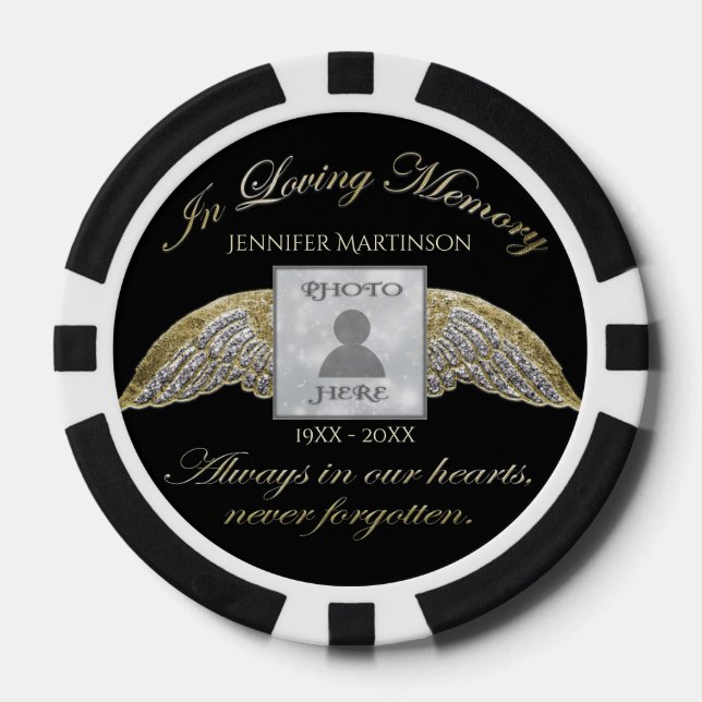Lot De Jeton De Poker In Loving Memory Pocket Photo Remembrance (Recto)