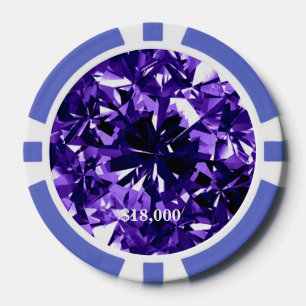 Lot De Jeton De Poker Indigo Purple Diamond Gem Stone Poker Chip Strip