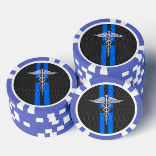 Lot De Jeton De Poker Infirmière inscrite RN Silver Caduceus