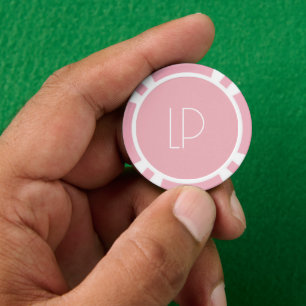 Lot De Jeton De Poker Initiale moderne minimaliste élégante sur fond ros