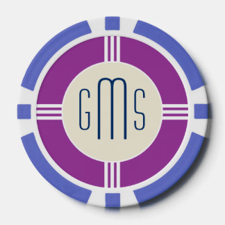 Lot De Jeton De Poker Initiales Monogrammes Art Déco Personnalisé Poker 