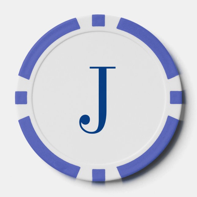 Lot De Jeton De Poker Initiales personnalisées Monogrammes Fêtes des pèr (Recto)