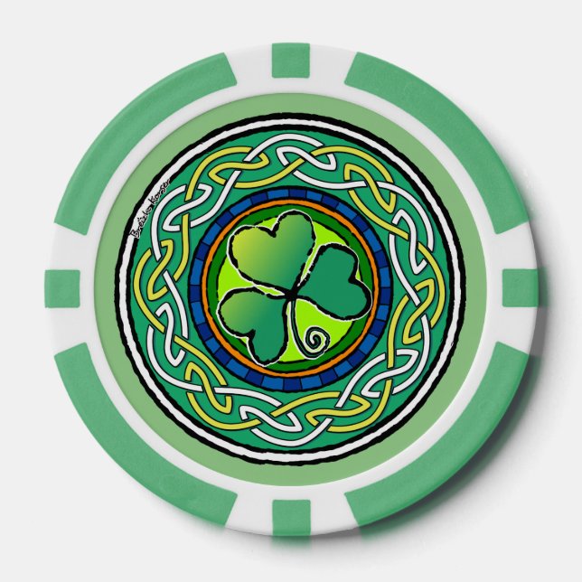 Lot De Jeton De Poker Irish shamrock (Recto)