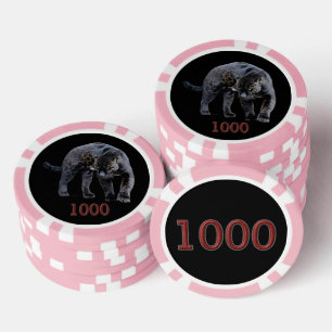 Lot De Jeton De Poker Jaguar Diablo noir rose 1000 puce de poker rayé