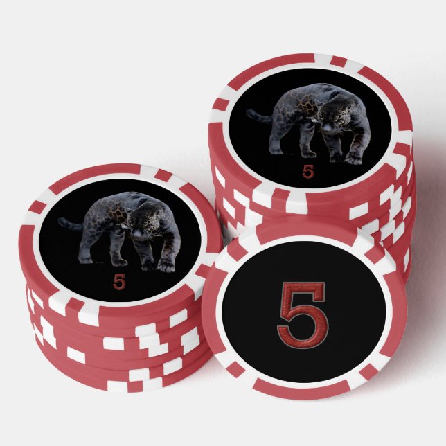 Lot De Jeton De Poker Jaguar Diablo noir rouge 5 puce de poker rayé (Empiler)