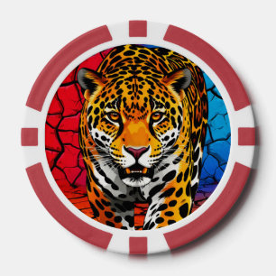 Lot De Jeton De Poker Jaguar sur fond de terre fissurée