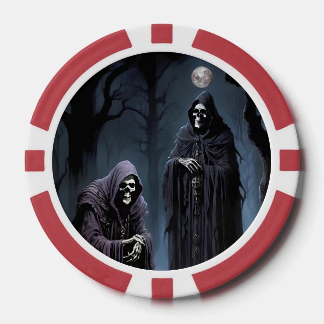 Lot De Jeton De Poker J'ai des frissons au clair de lune pâle (Recto)